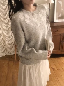 DAZY Women's Round Neck Korean Style Long Sleeve Autumn/Winter Sweater - Apricot - View 5
