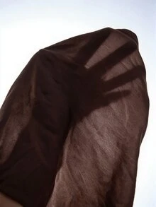 SHEIN Tall 女款素色休閒百搭日常穿著長褲 - 咖啡棕 - 查看 11