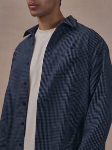 Musero MUSCLE FIT LONG SLEEVE CONTRAST PANEL AND NECK TOP - Blue - View 5