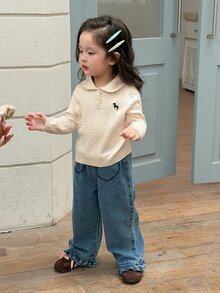 DAZY Baby Girls Sweaters - Apricot - View 5