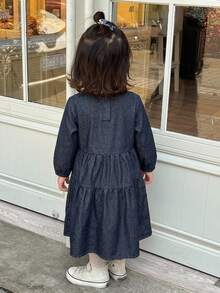 Dazy Kids 嬰兒/幼兒（女童）圓領無袖韓式水洗牛仔洋裝 - 藍色 - 查看 3