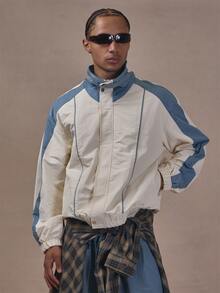 Musero Funnel Neck Contrast Track Jacket Elasticated Hem And Cuffs Co Ord Jacket Only Autum Winter Essentials - Multicolor - View 1
