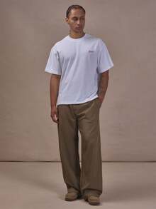 Musero Oversized Drop Shoulder Graphic Tshirt With Large Back Graphic Print Autum Winter Essentials - White - View 4