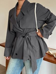 Dazy Plus Coat & Jaket Ukuran Plus - Dark Grey - View 7