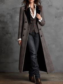 Solivie Women's Autumn/Winter Long Wool Coat - Multicolor - View 6