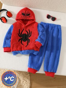 SHEIN 2pcs/Set Young Boys Loose Kids Casual Cartoon Spider Graphic Pullover Autumn Winter Pullover Sweatshirt Sweatshirt,Comfortabl - Multicolor - View 1