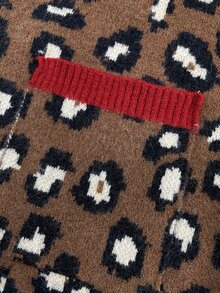 SHEIN LUNE Plus Leopard Pattern Contrast Trim Cardigan Winter - Multicolor - View 7
