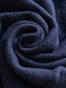 SHEIN Sweater Kasual Lengan Panjang Berkerah Polo Motif Kotak-kotak Berlian Gaya Y2K untuk Remaja Perempuan - Navy Blue - View 7