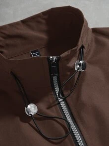 Manfinity Homme طقم جاكيت رجالي مقاس كبير بسحاب وأكمام طويلة مع بنطال جوجر بخصر برباط - متعدد الألوان - مشاهدة 3