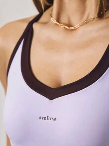 Aralina 女款休閒對比色背心，適合夏季運動穿搭與機場造型 - 彩色 - 查看 5