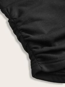 SHEIN EZwear 女款休閒低腰緊身迷你短褲，辣妹風 - 灰色 - 查看 4