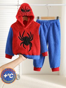 SHEIN 2pcs/Set Young Boys Loose Kids Casual Cartoon Spider Graphic Pullover Autumn Winter Pullover Sweatshirt Sweatshirt,Comfortabl - Multicolor - View 7