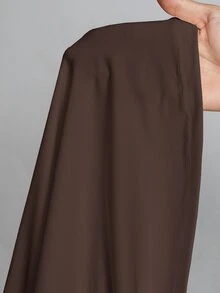 SHEIN Tall 簡約純色修身高領白色上衣，適合秋冬，高個女性穿著 - 巧克力棕 - 查看 11