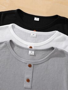 SHEIN 3PCS Tween Boys T-Shirts Kids - Multicolor - View 3