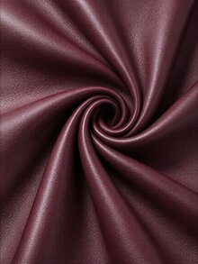 SHEIN LUNE CURVE تنورة نسائية مقاس كبير أنيقة بلون موحد من جلد البولي يوريثان مع شق في الحافة للخريف - احمر خشبي - مشاهدة 5