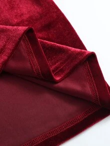 Zayélia Women's New Elegant Draped Neckline Sequin Dress - Burgundy - View 3