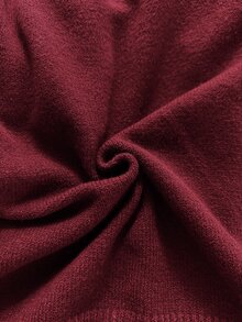 Roveilla Plus Size Women's Lace Trim Long Sleeve Pullover Sweater, Autumn/Winter Back To School - Burgundy - View 7