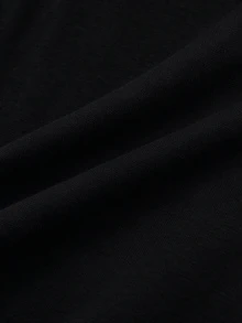 GlowEve CURVE 大尺碼休閒裝飾珠飾流蘇大尺碼T恤 - 黑色 - 查看 4