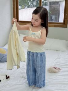 Dazy Kids Infant (Girl) Solid Color Casual Long Sleeve 3 Pieces Set Loungewear - Apricot - View 4