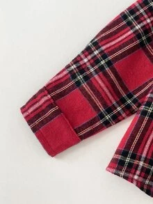 SHEIN 中性嬰兒男/女嬰秋冬休閒復古風長袖上衣與長褲套裝 - 彩色 - 查看 4