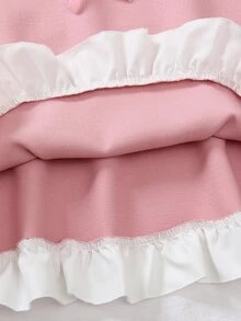 Dazy Kids Tween Girl Bow Decor Colorblock Casual Daily Summer Dress - Pink - View 7