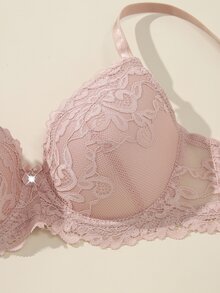 DesireSculpt 3件組女性蕾絲無鋼圈內衣，情人節款 - 彩色 - 查看 3