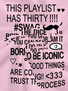 ROMWE Grunge Punk Women's Slogan Graphic Casual Daily Wear Camisole Tank Top - Pink - View 3