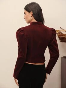 BELROSIE Women Blazers - Burgundy - View 2