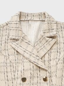 Yalmera Women's Autumn/Winter Plaid Lapel Neck Double-Breasted Elegant Overcoat - Multicolor - View 7