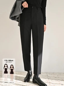 Dazy Tall Business Casual Solid Color Women's Suit Pants Fall - Black - View 1
