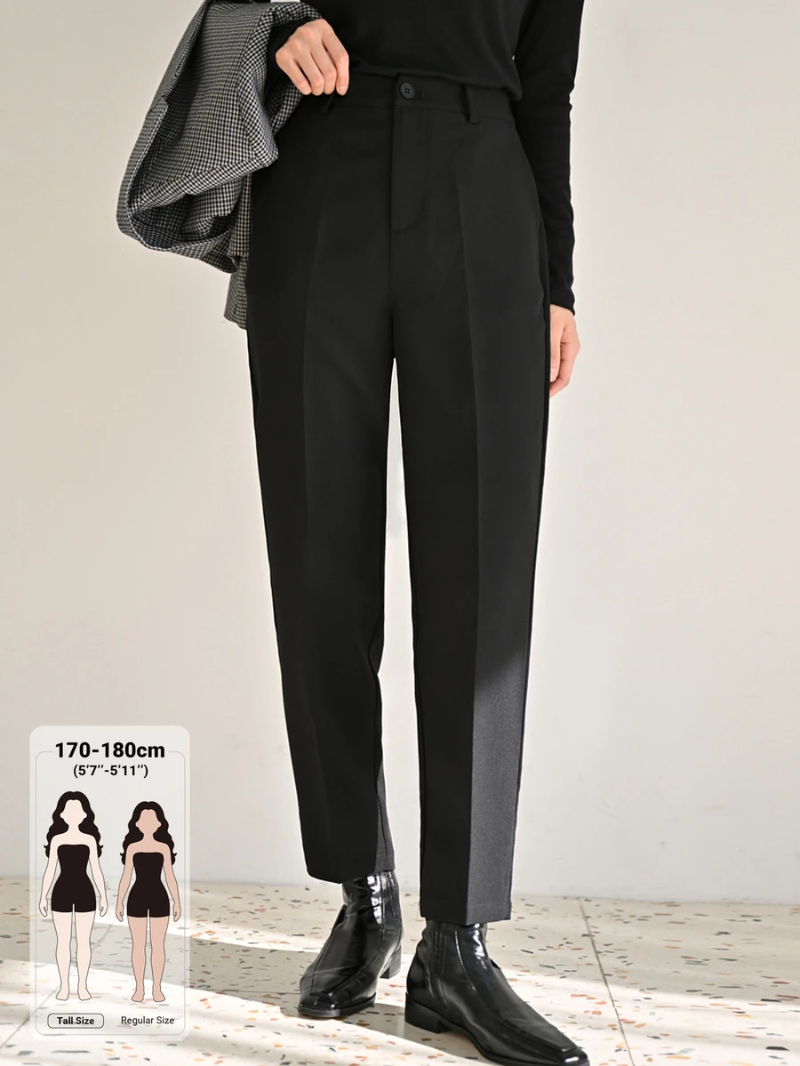 Dazy Tall Business Casual Solid Color Women's Suit Pants Fall - Black - View 1