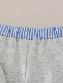 Baby Girl Bow Embroidery Pattern 2 In 1 Long Sleeve T-Shirt And Pants Casual Daily Outfit - Light Grey - View 8