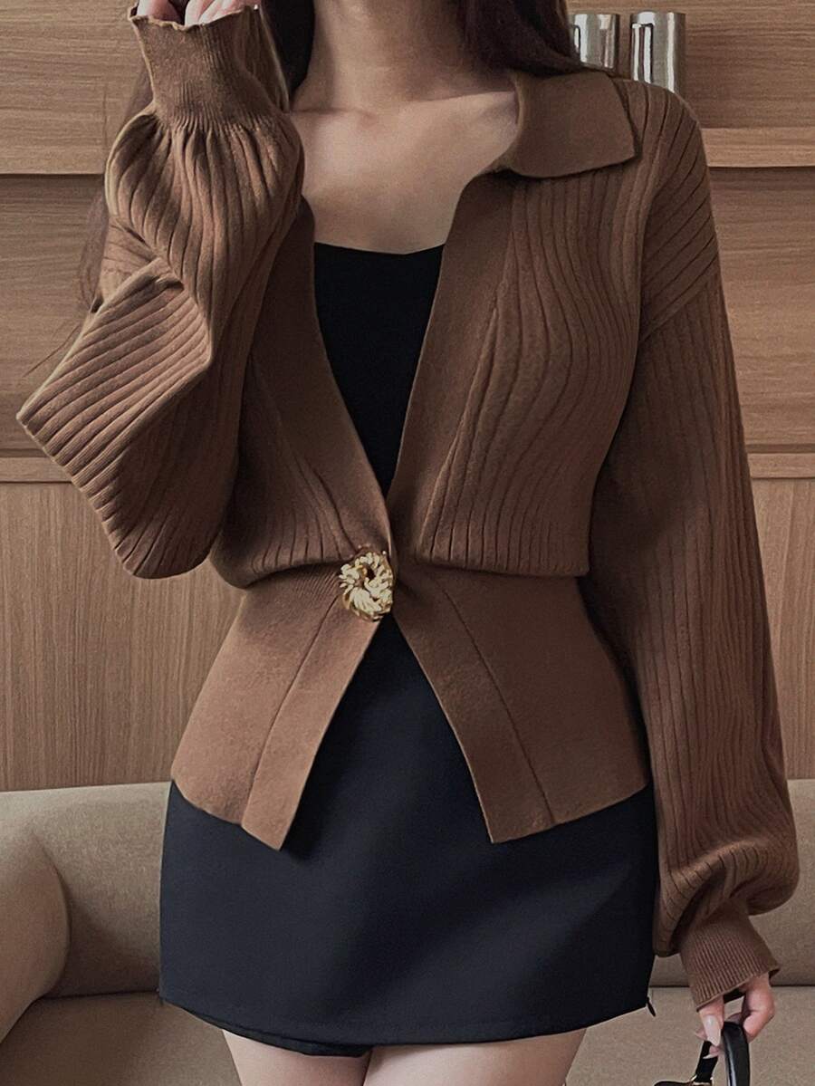 DAZY Women Cardigans - Coklat - View 1