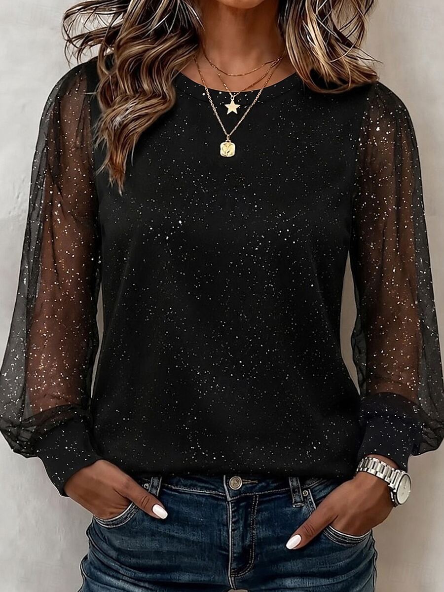 Holdful Holdful Winter Lady's Elegant Autumn Mid-Aged Women's Shirt - Black - View 1