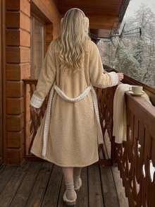 DAZY Women's Colorblock Casual Daily Home Sleepwear Robe - Yellow - View 2