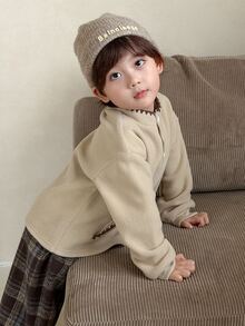 Dazy Kids Infant (Boy) Round Neck Fleece Korean Style Long Sleeve Sweatshirt - Baby Blue - View 2