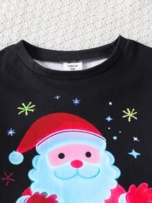 SHEIN 青少年男孩卡通印花長袖上衣與長褲休閒日常居家睡衣套裝 - 彩色 - 查看 7