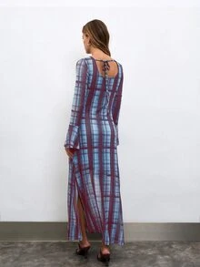Nöista Women's Plaid Casual Long Dress For Gatherings - Multicolor - View 4