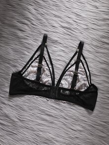 EmpressEnvy 1pc Women's Brown Fashion Charming Sexy Wireless Leopard Print Bra - Multicolor - View 2