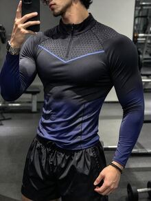GymBeat Áo thun nam phối màu phong cách thường ngày đa năng dùng cho du lịch và thể thao - màu đen - Xem 1