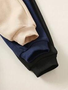 SHEIN 6件組男嬰字母圖案針織軟綿圓領長袖套頭衛衣彈性腰長褲舒適秋冬服飾 - 彩色 - 查看 7