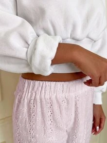 CovetEZ Women Sweatshirts Hoodies Lounge Light Pink Autumn Cute - White - View 3