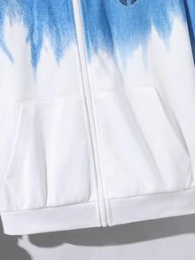 SHEIN 青少年男孩字母印花拉鍊連帽衛衣，內裡刷毛 - 彩色 - 查看 5