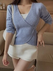 DAZY سويترات نسائية - الأزرق - مشاهدة 6