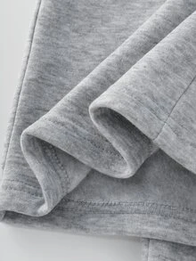 LUMIGAL Oversized Half-Zip Ruffle Hem Crop Jacket And Wide Leg Full Length Co-Ord Two Pieces Set Fall/Winter - Light Grey - View 6