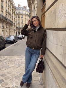 SHEIN LUNE Women's Casual Commute Jacket Long Sleeve Suede Fleece Autumn/Winter Daily Basic Fashion Outwear Outfit - Brown - View 3