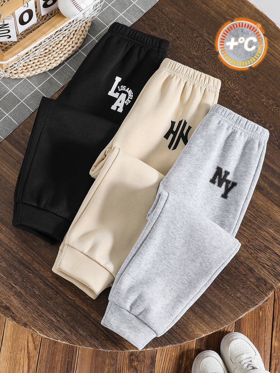 SHEIN 3件裝小男孩運動長褲 - 彩色 - 查看 1