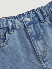 SHEIN Girlism 青少年女孩 Y2K 90年代可愛粉色愛心毛巾刺繡舒適藍色丹寧寬鬆牛仔褲，休閒百搭秋冬日常穿著與街頭穿搭，適合聖誕節，冬季牛仔褲，牛仔褲，冬季 - 紫色 - 查看 4
