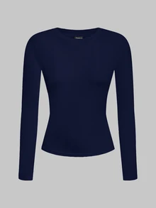 SHEIN EZwear 2件組女款素色圓領長袖休閒百搭T恤 - 彩色 - 查看 3