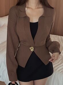 DAZY Women Cardigans - Coklat - View 5